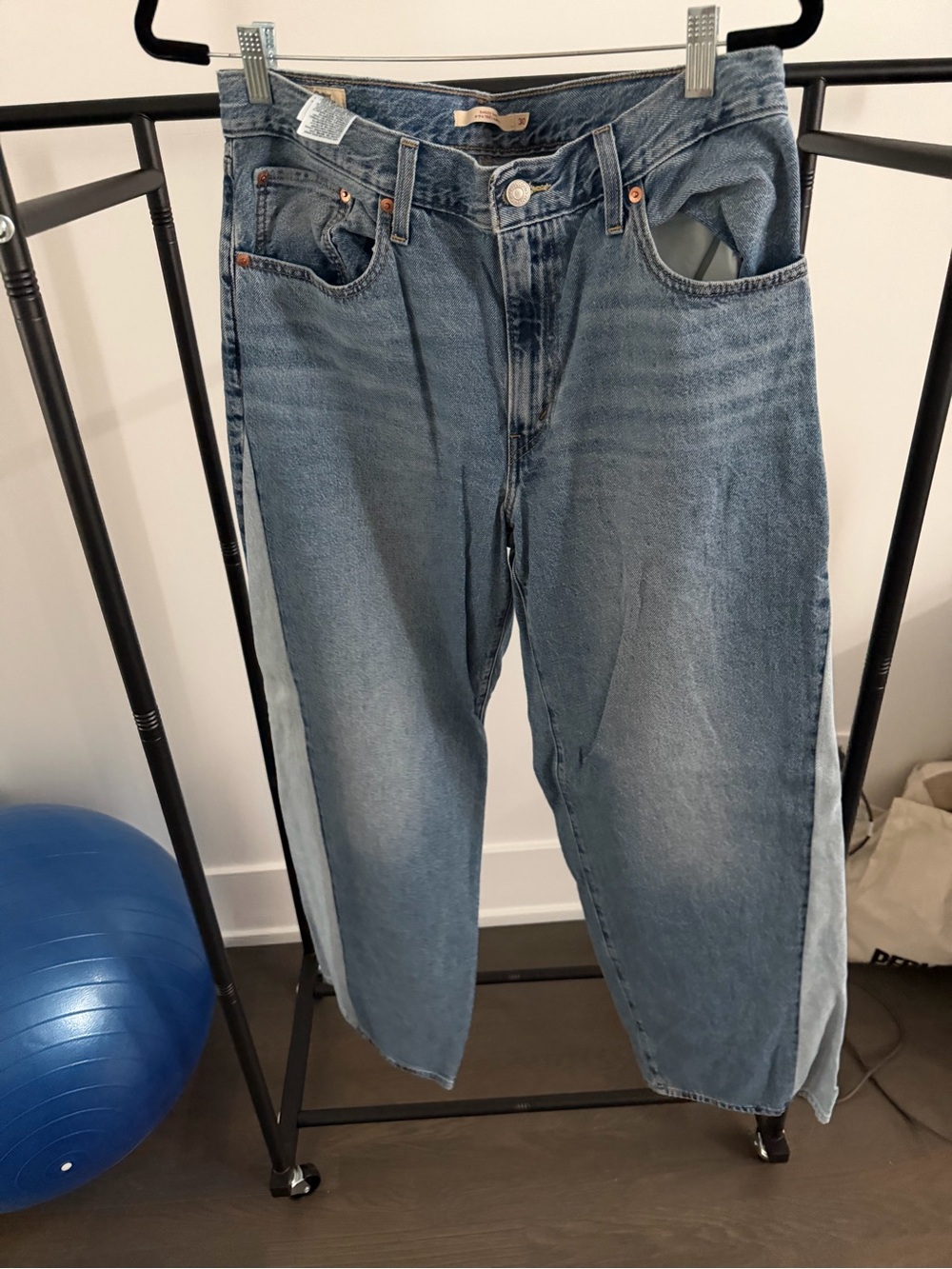 Levi's Two-Tone Blue Wide-Leg Jeans